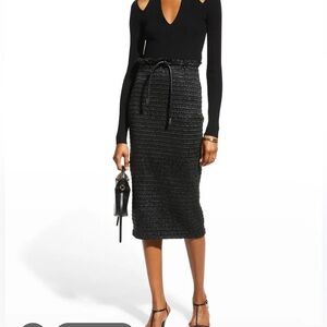 ACL Jaclyn Smocked Vegan-Leather Skirt